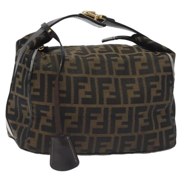 FENDI Zucca Canvas Hand Bag Black Brown - Picture 1 of 13